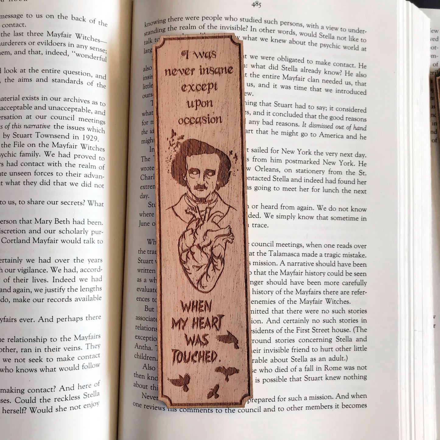 Edgar Allan Poe Wooden Bookmark