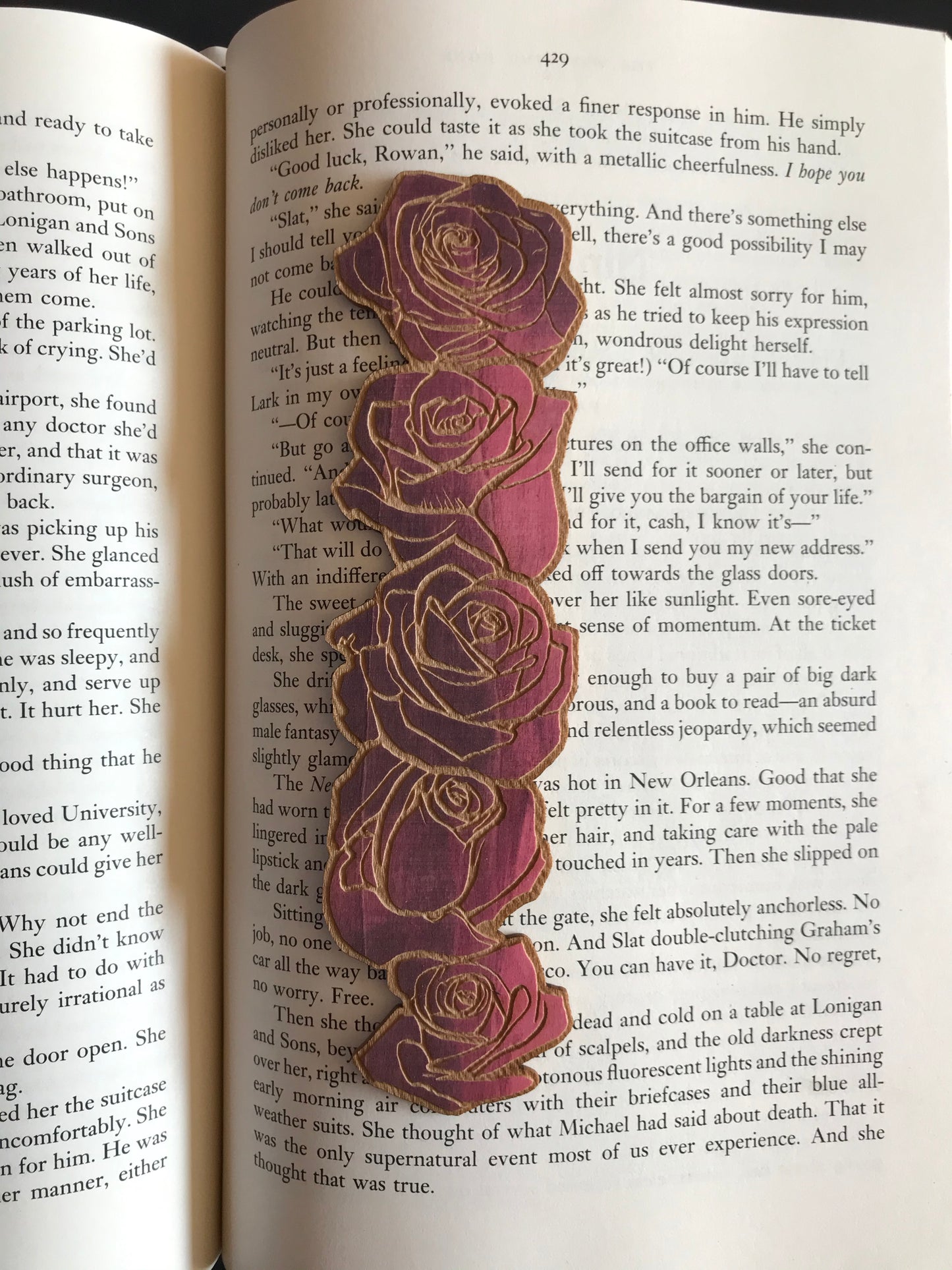 Rose Bouquet Wooden Bookmark