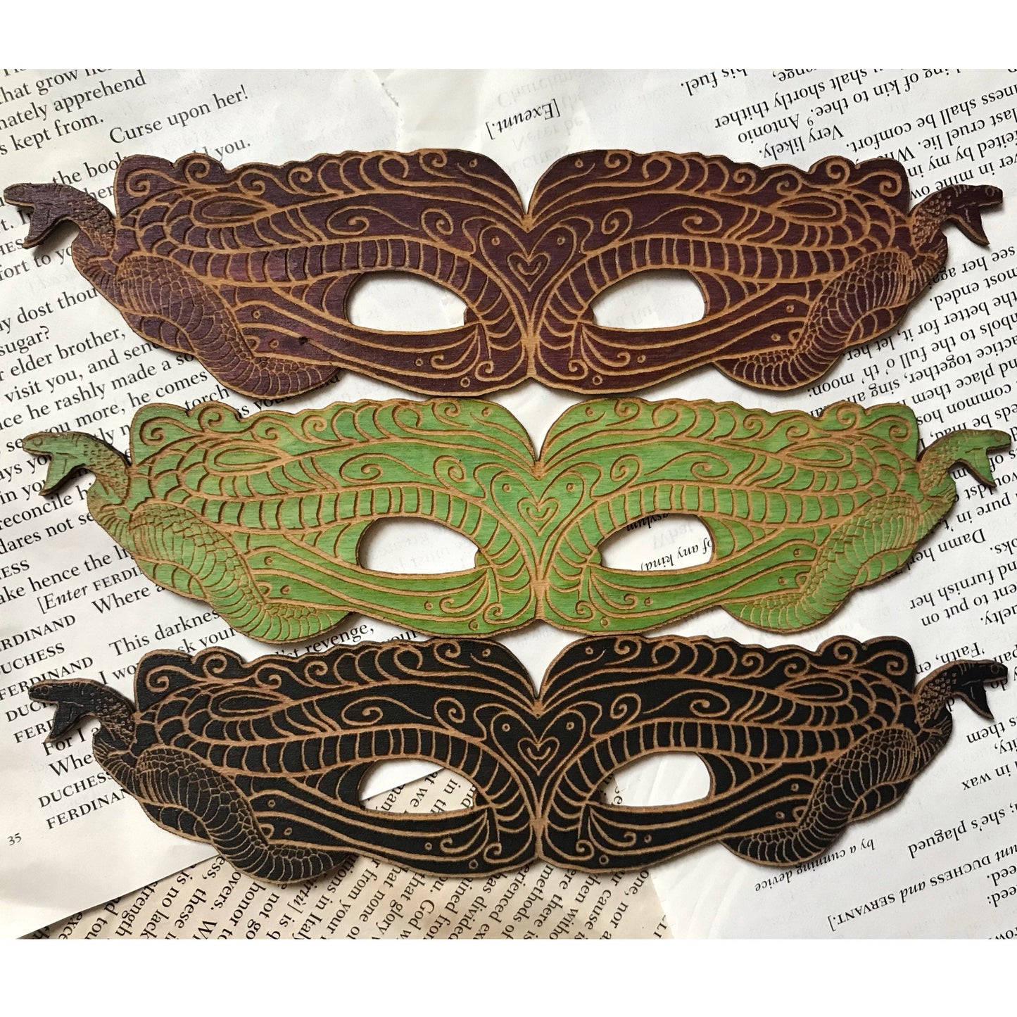 Medusa Masquerade-Inspired Wooden Bookmark