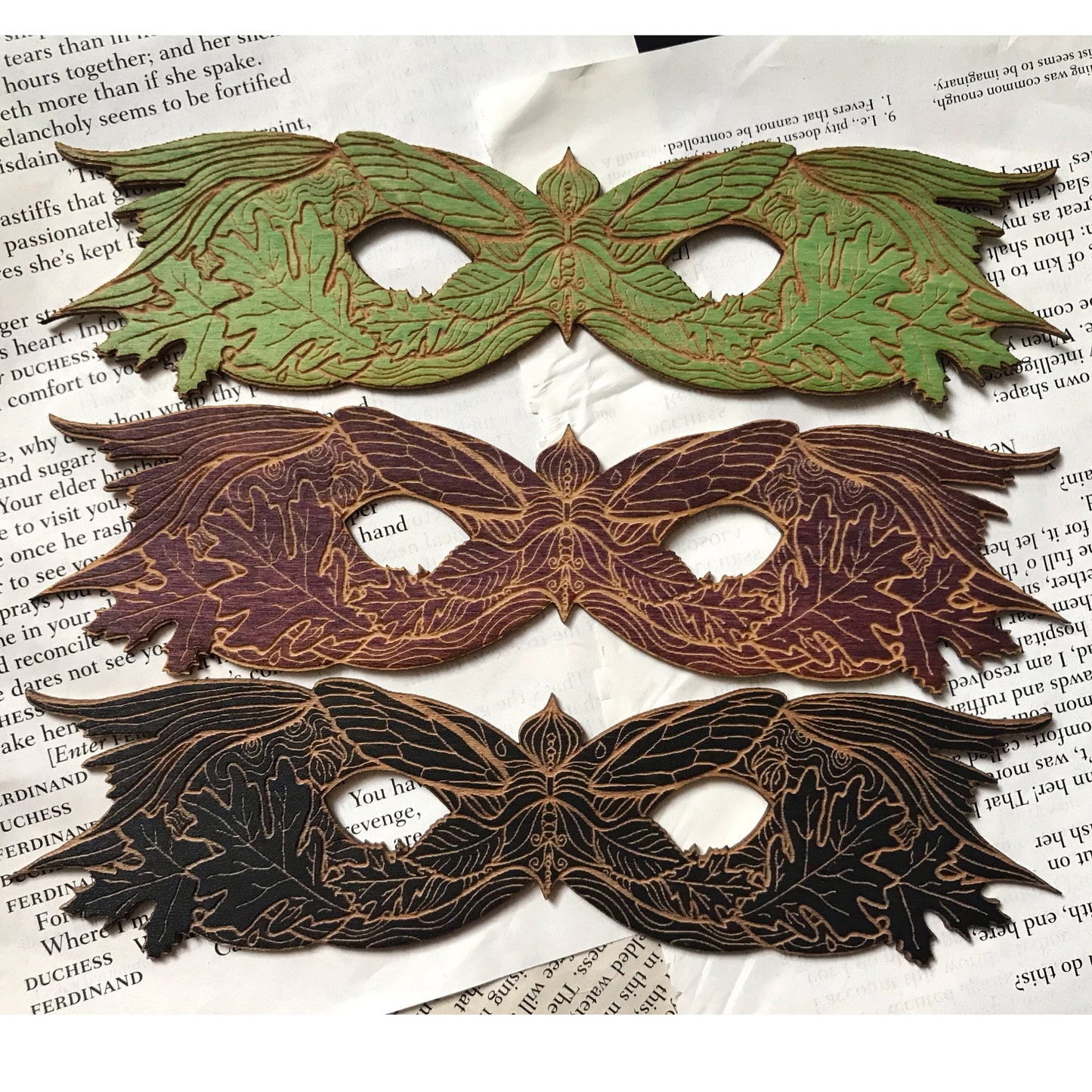 Woodland Fairy Masque Wooden Bookmark
