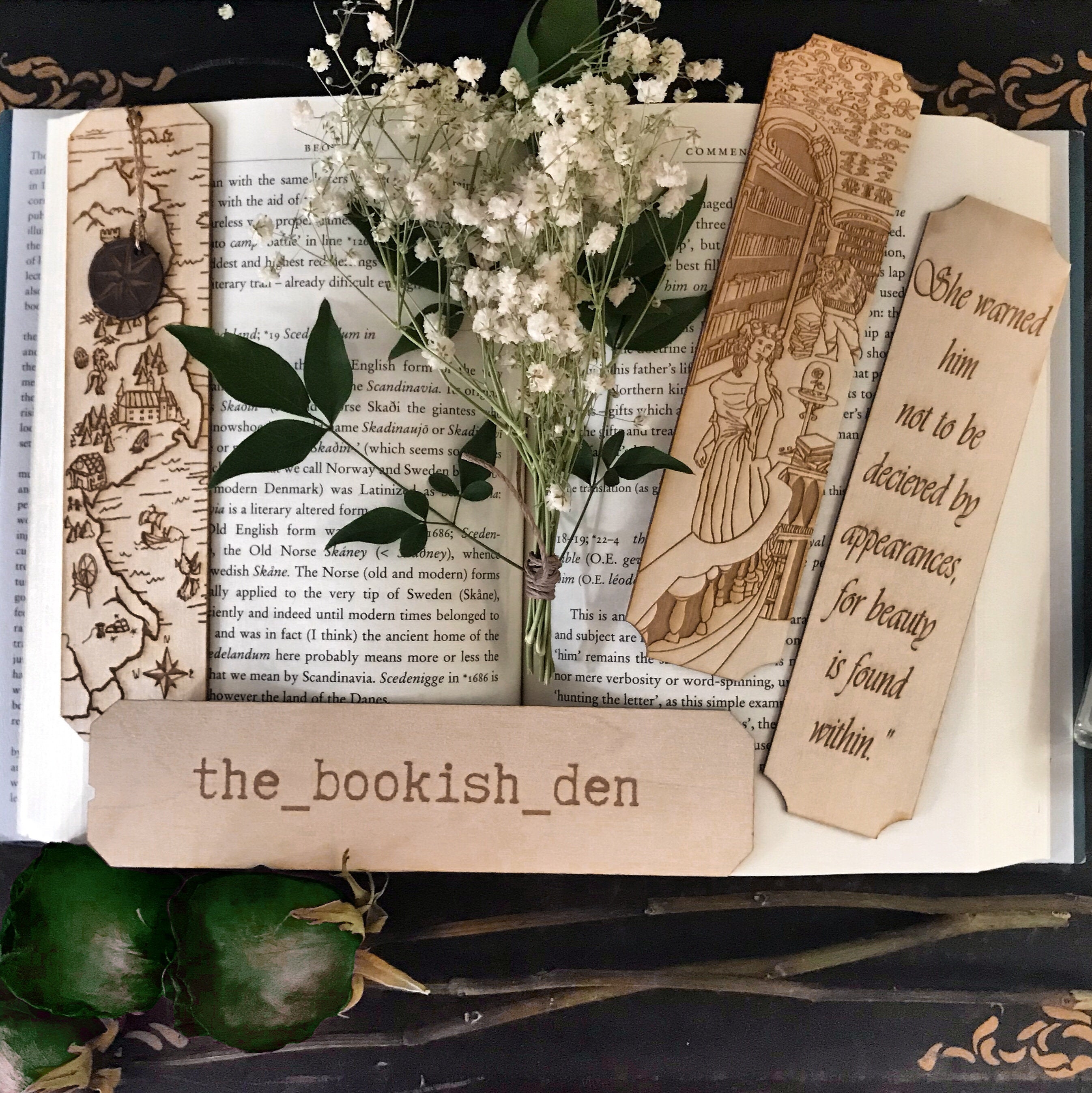 Beauty and the Beast Wooden Bookmark