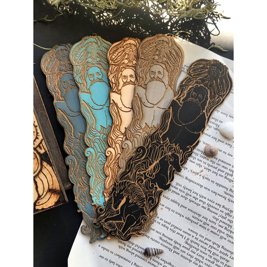 Poseidon Wooden Bookmark