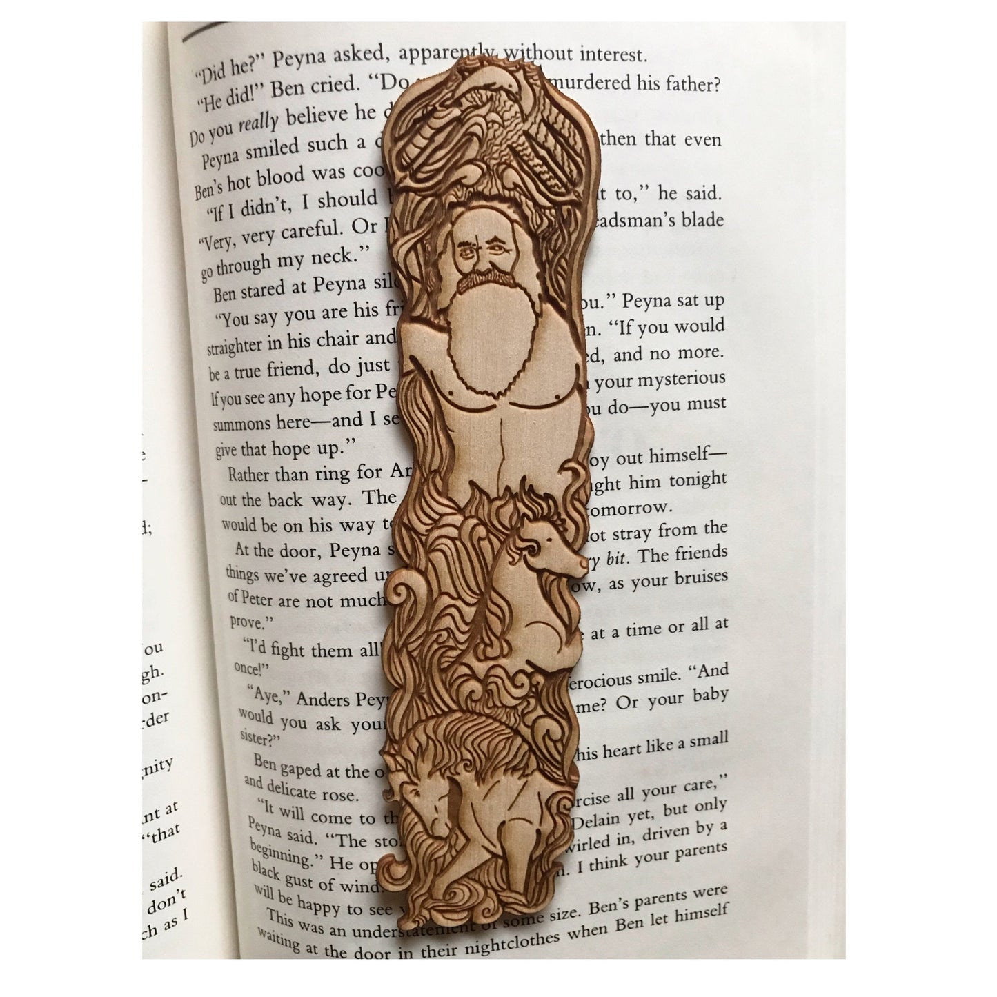 Poseidon Wooden Bookmark