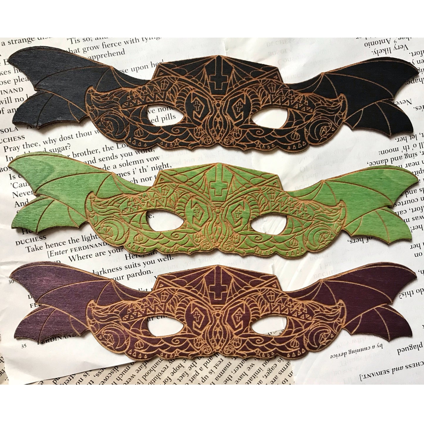 Vampire Masquerade Wooden Bookmark