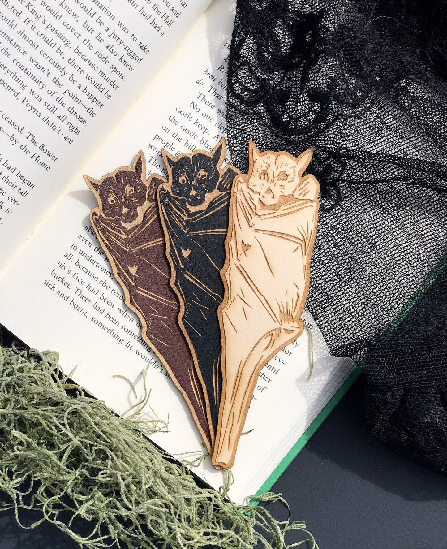 Bat Wooden Bookmark