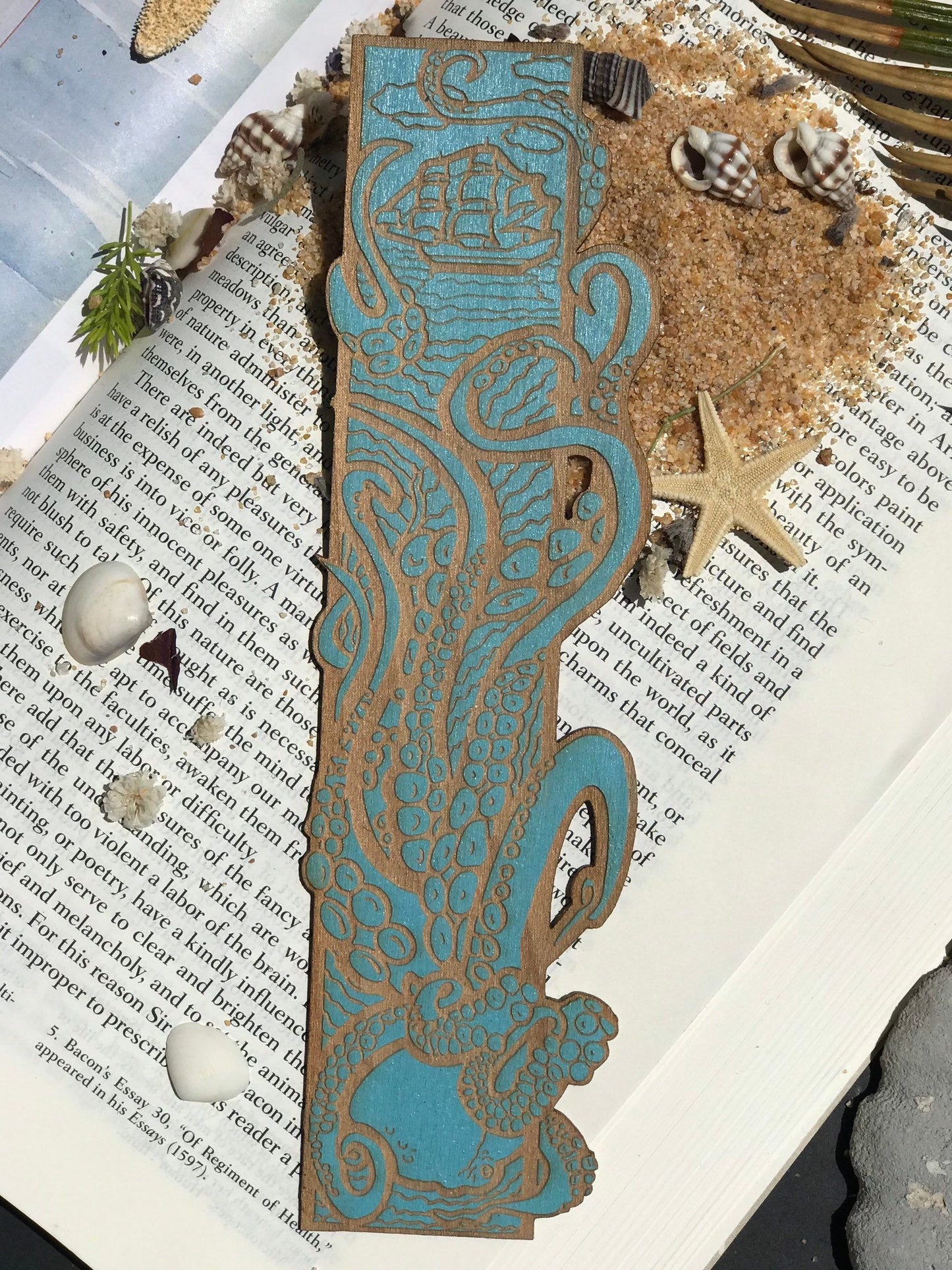 Kraken Wooden Bookmark