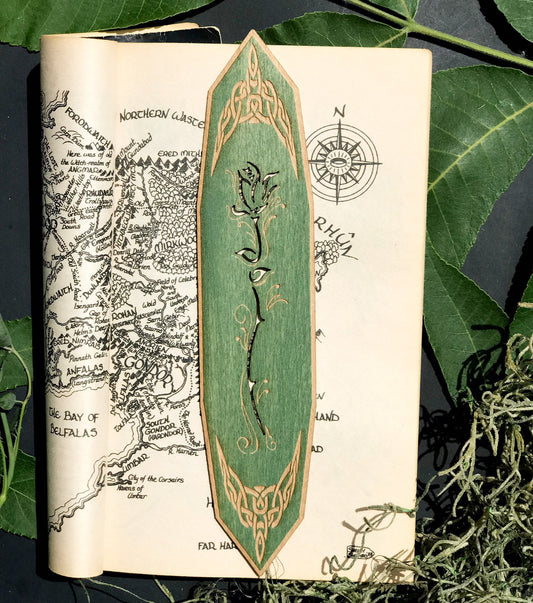 Celtic Rose Wooden Bookmark Tolkien Inspired Woodmark