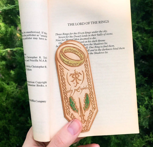 The One Ring Woodmark Tolkien Middle Earth Lord of the Rings Inspired Wooden Bookmark