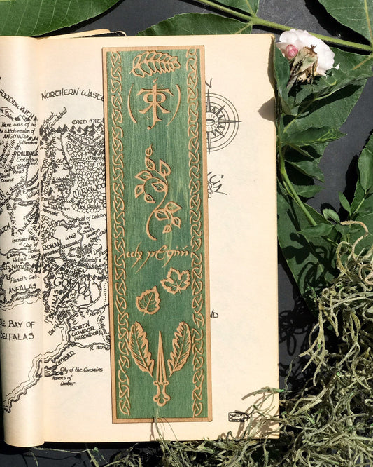 Middle Earth-Inspired Wooden Bookmark