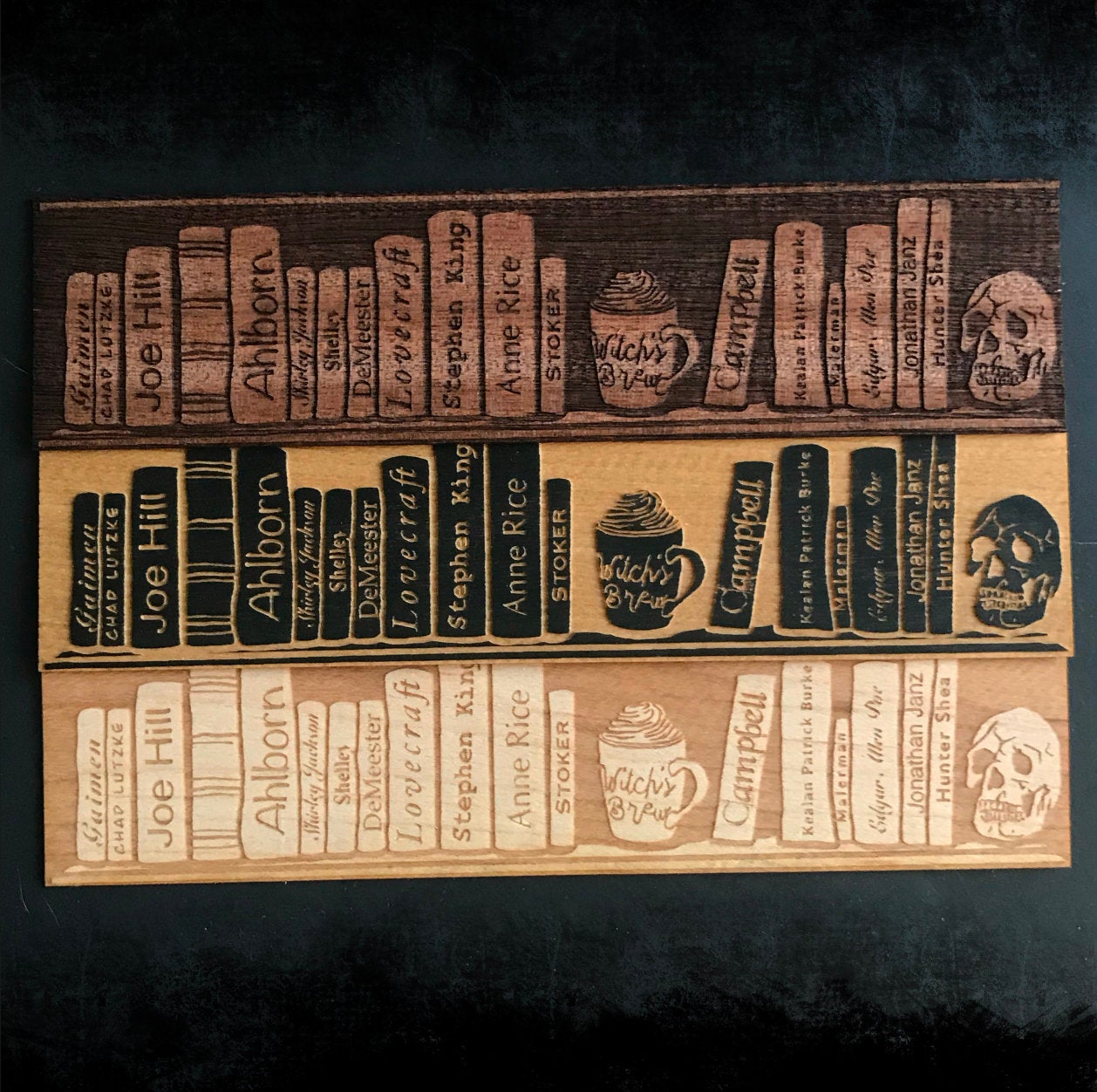 The Horror Shelf Wooden Bookmark