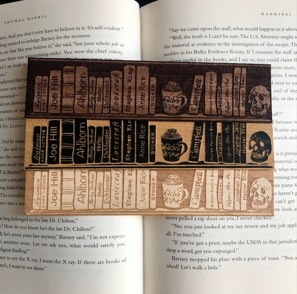 The Horror Shelf Wooden Bookmark