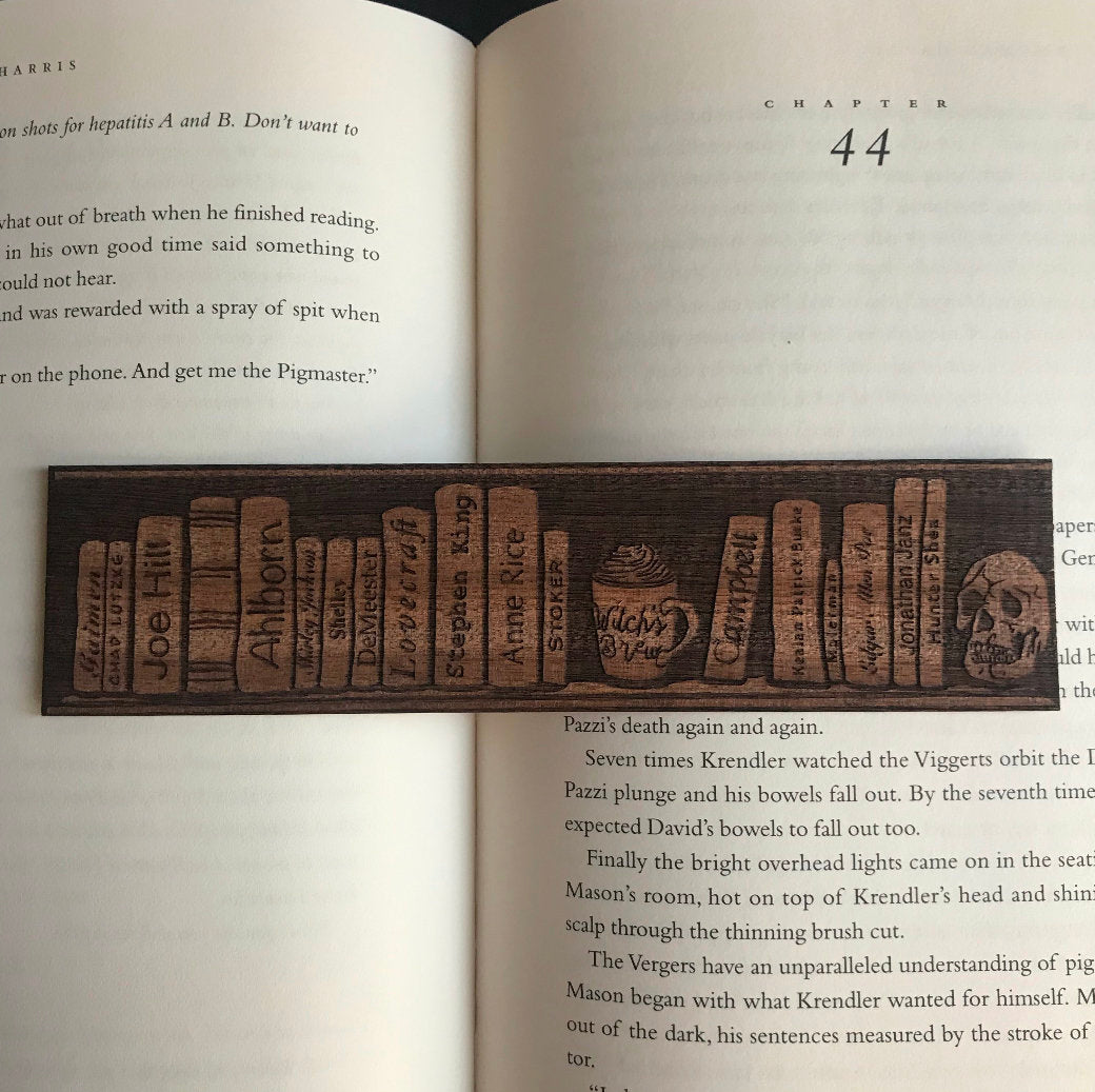 The Horror Shelf Wooden Bookmark