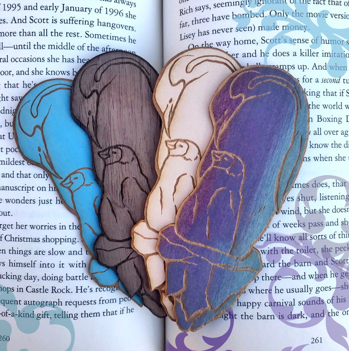 Penguin Mini Wooden Bookmark